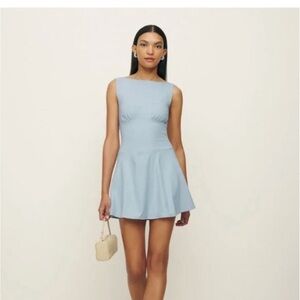 Reformation Mayve Knit Dress: Mineral Blue